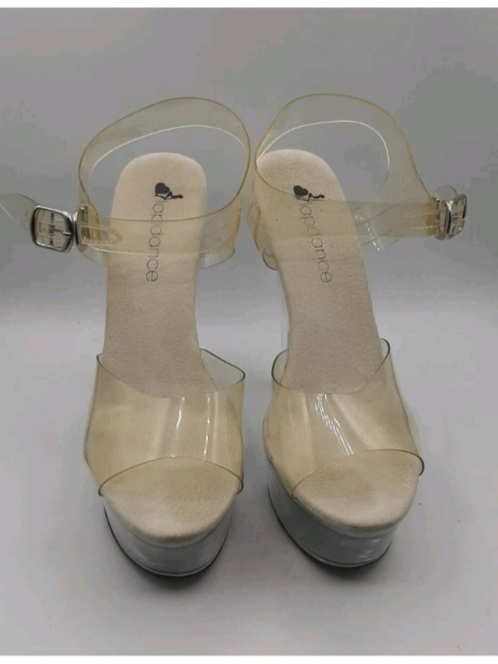 Lap Dance See Through Open Toe Sexy Size 9 Platform Heels Stripper Exotic